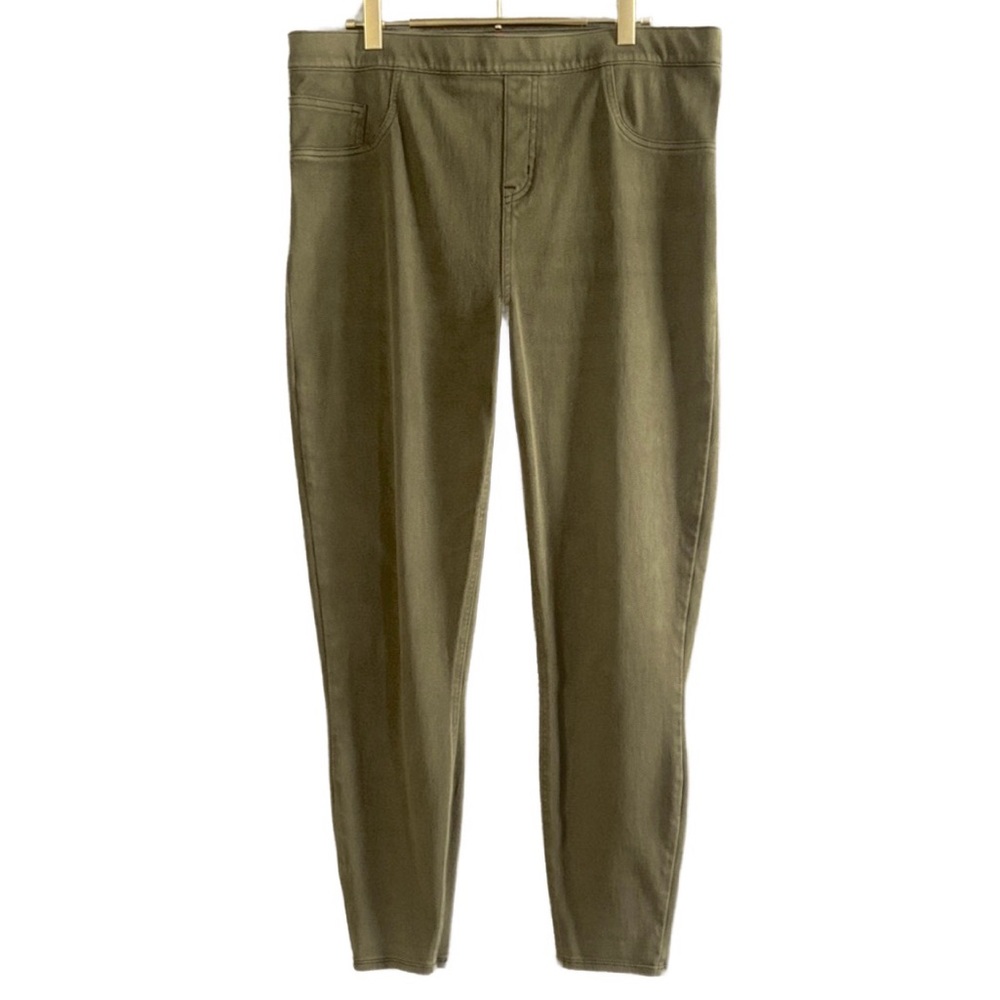 SPANX High Waist Skinny Jeans Pants 1X Green Olive